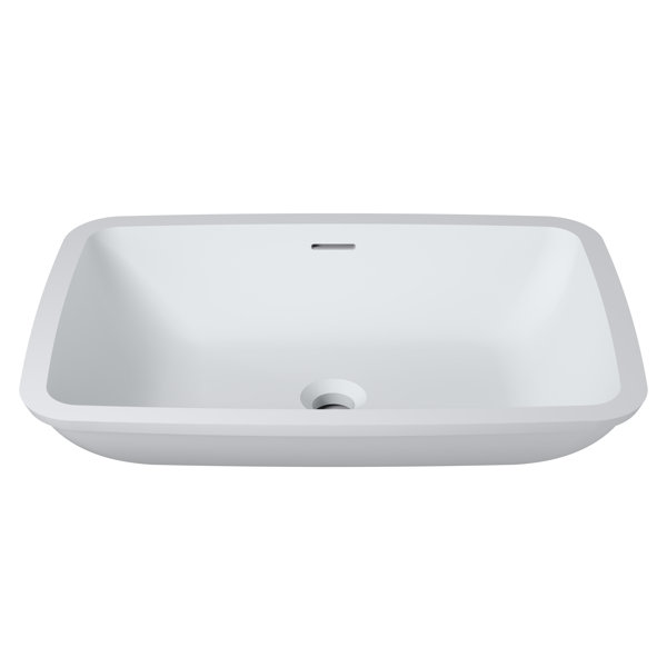 Badeloft 16.4'' Stone Rectangular Undermount Bathroom Sink with